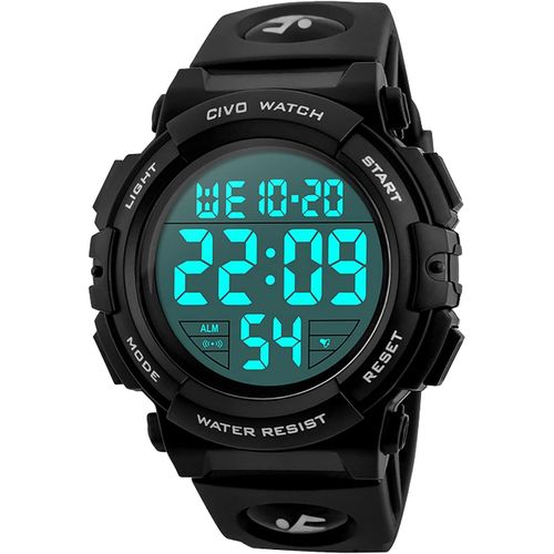 Gouts Et Couleursmontre Homme Sport Militaire Étanche Montre Digitale Chronomètre Alarme Lumière Led Montres Bracelet Hommes Numerique Mode Grand Cadran