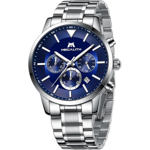 Gouts Et Couleursacier Montre Homme Analogique Grand Cadran Montre Quartz Chronographe Calendrier Montre Homme Bracelet Etanche Cadeau