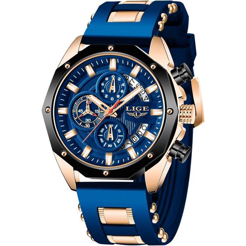 Gouts Et Couleursmontre Homme Mode Chronographe Acier Inoxydable Etanche Analogique Quartz Lumineuses Grand Cadran Sport Classique Montre¿