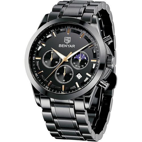 Gouts Et Couleursmontre Homme Chronographe Etanche Lumineuses Date Montres Bracelet En Acier Inoxydable Grand Cadran Classique Mode Affaires Analogique Quartz Montres Cadeau Élégant Pour Hommes