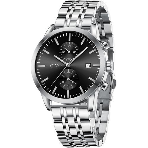 Gouts Et Couleursacier Montre Homme Bracelet Analogique Vintage Montre Calendrier Etanche Chronographe Montre Pour Homme Élégant Quartz Montre Luxe Grand Décontracté Cadeau