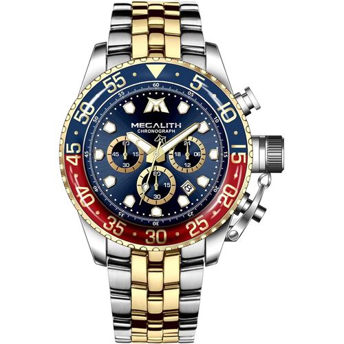Gouts Et Couleursmontre Homme Grand Acier Etanche Montres Chronographe Analogique Quartz Montre Bracelet Homme Mode Lumineux Calendrier