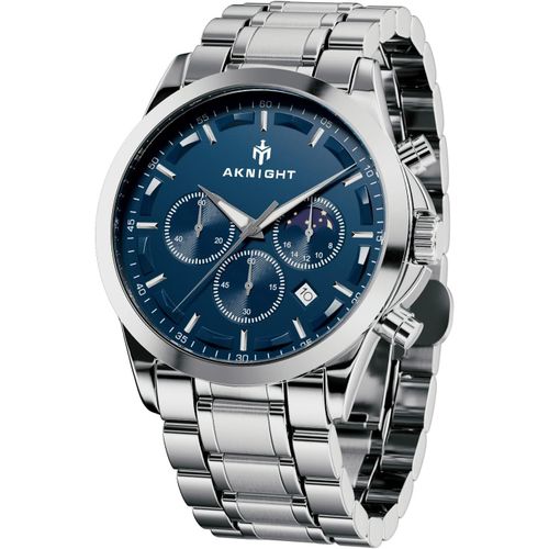 Gouts Et Couleursmontre Chronographe En Acier Inoxydable Étanche Avec Date Analogique À Quartz Pour Homme