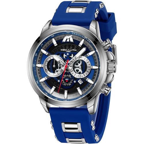 Gouts Et Couleursmontre Mode Homme Etanche Analogique Chronographe Quartz Caoutchouc Cadran Grosse Design Cadeau