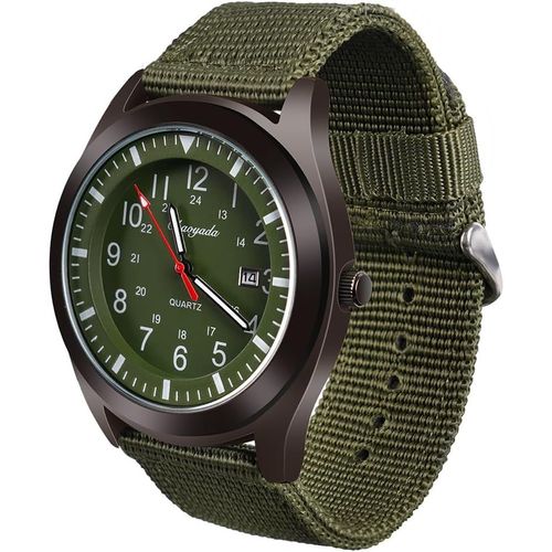 Gouts Et Couleursmontre Homme Montres Etanche Design Mode Analogique Chronographe Lumineuses Acier Inoxydable Grand Cadran Calendrie Bracelets Nylon Band Cadeau Élégant Pour Hommes D'affaires