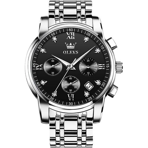 Gouts Et Couleurshommes En Acier Inoxydable Chronographe Doré Argent Analogique Quartz Grand Cadran Diamant Montre De Luxe Étanche Date Cadran Numérique Romain