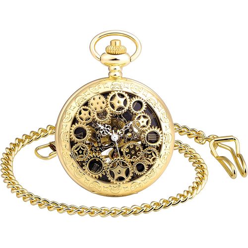 Gouts Et Couleursmontre À Gousset Rétro Pour Homme Et Femme - Montre Mécanique Analogique Avec Chaîne De Pull