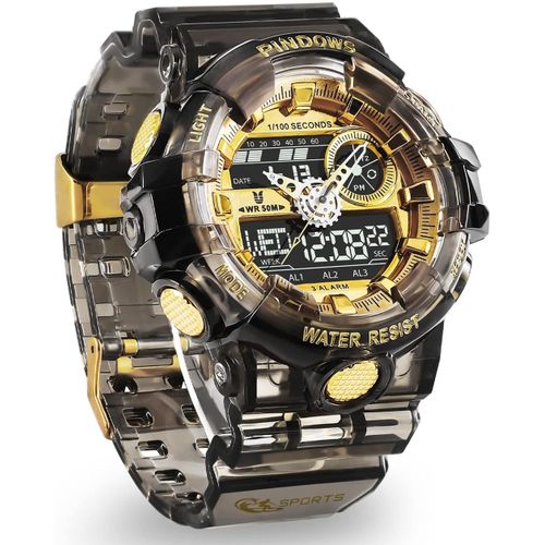 Gouts Et Couleursmontre Homme Montre Digital Sport Homme Avec Imperméable Lumière 3 Groupes Alarme Analogique-Digital Compte À Rebours Chronomètre Etc Multi-Fonctionnel Montre-Bracelet