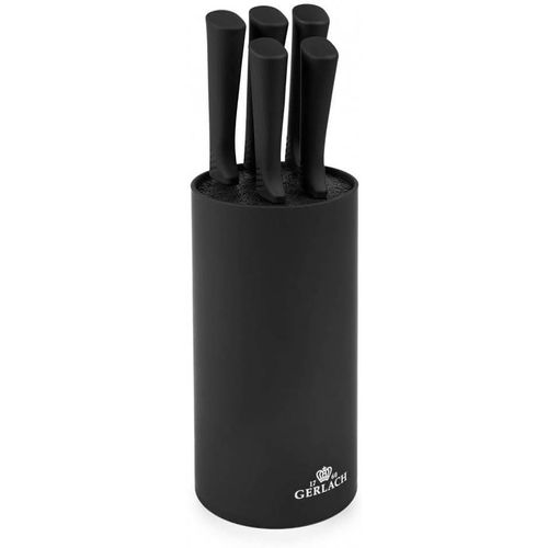 1760 Set Couteau Cuisine En Acier Inoxydable Ensemble De 5 Couteaux 1 X Couteau De Chef 1 X Couteau Japonais Santoku 2 X Couteau De Cuisine 1 X Couteau À Légumes 54-55 Hrc Noir Smart Black
