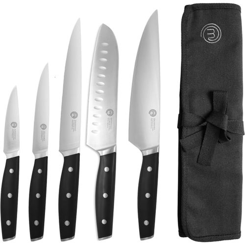 Set Couteau Cuisine Avec Malette Couteaux Professionnel, Lot Compris Couteau Chef, Santoku, Hachoir, Office Et Legume, Acier Inox À Haut Carbone, 5 Pièces