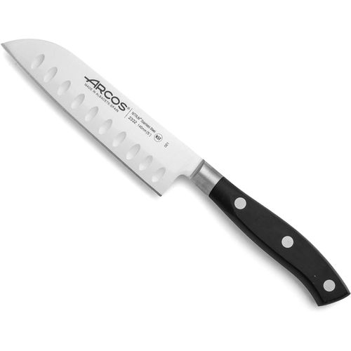 233200 Couteau Santoku Alvéolé Acier Inoxydable Noir