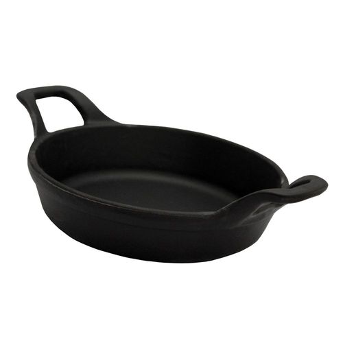 Mini Plat À ¿Ufs Rond En Fonte Noir Mat 16 Cm