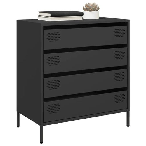 Buffet Noir 68x39x73,5 Cm Acier Laminé À Froid