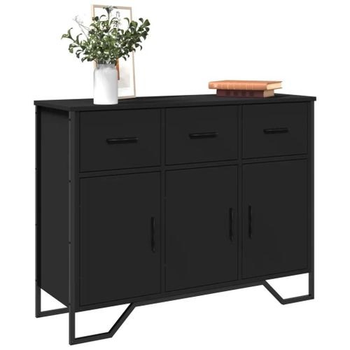 Buffet Noir 97x32,5x74,5 Cm Bois D¿Ingénierie