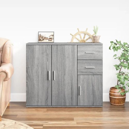 Buffet Sonoma Gris 91x29,5x75 Cm Bois D'ingénierie