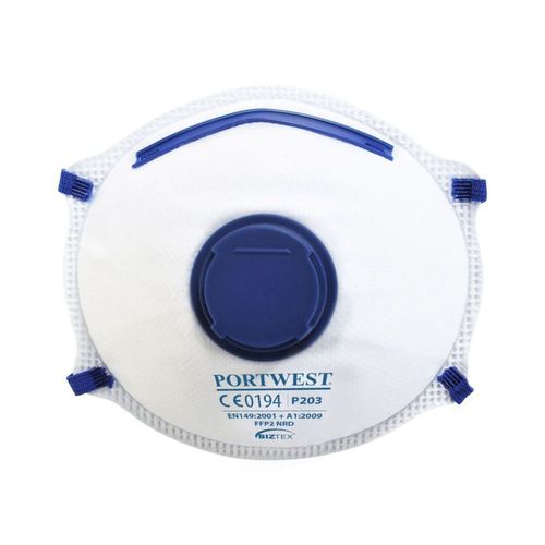 Masque Respiratoire Avec Valve Portwest Ffp2 Nr D Dolomite (Boite De 10 Masques) Blanc Unique