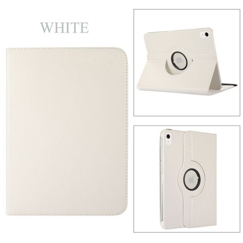 Housse Blanche Apple Ipad 11 Pouces 2025 A16 Cuir Pu Rotative 360 Degres - Etui Blanc Coque De Protection 360 Degrés Tablette New Apple Ipad 11eme Generation - Accessoires Pochette Xeptio