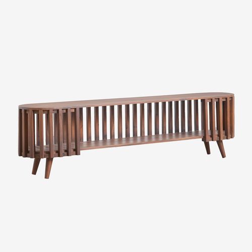 Meuble Tv En Bois D'acacia Dragor Brun Acacia Foncé