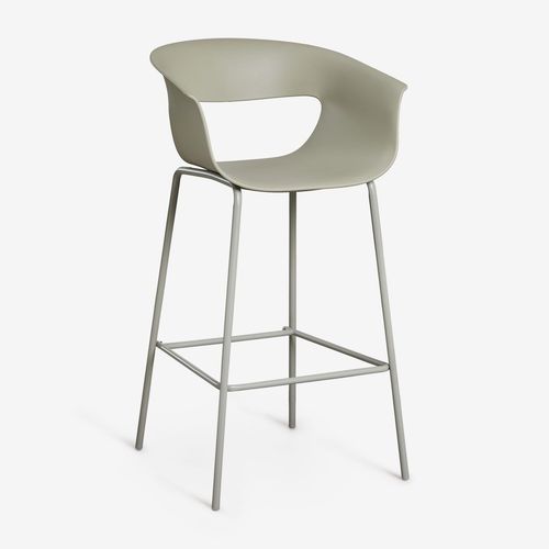 Pack De 2 Tabourets Hauts En Polypropylène Et Fer Alanys Vert Sauge ¿75 Cm