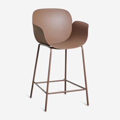 Pack De 2 Tabourets Hauts En Polypropylène Et Fer Lynette Brun Caramel ¿65 Cm