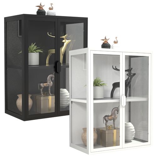 Vcm Vcm Acier Vitrine Murale Vitrine Suspendue Vitrine En Verre Vitrine Murale Vitrine En Verre 65x60x35 Cm Floka S
