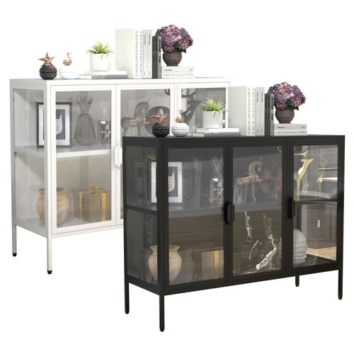 Vcm Vcm Acier Verre Vitrine Verre Vitrine Sideboard Commode Highboard Stand Vitrine 80x100x35 Floka L Vcm Acier Verre Vitrine Verre Vitrine Sideboard Commode Highboard Stand Vitrine 80x100x35 Floka L