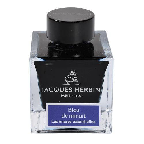 Encre Pour Calligraphie - Bleu De Minuit - Les Encres Essentielles - Herbin - Flacon 50ml
