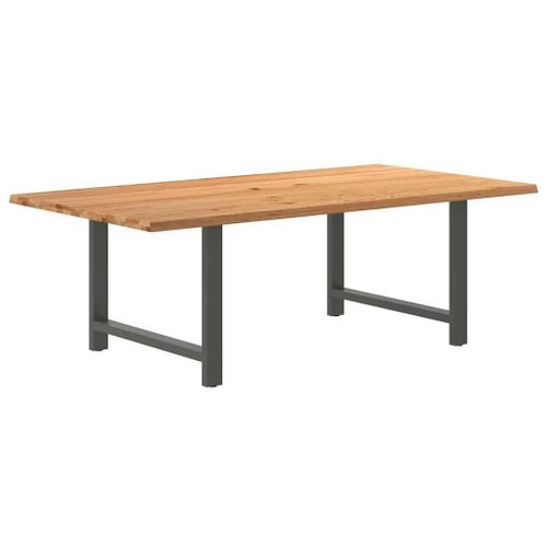 Vidaxl Table À Manger Marron Clair Bois De Chêne Massif Rectangulaire