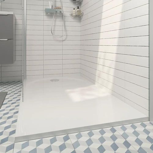 Receveur de douche 90 x 160 cm, résine, blanc, GoodHome Cavally