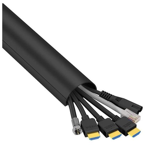 Goulotte décorative demi-ronde noire auto-adhésive D-Line 50 x 25 mm, 1 m