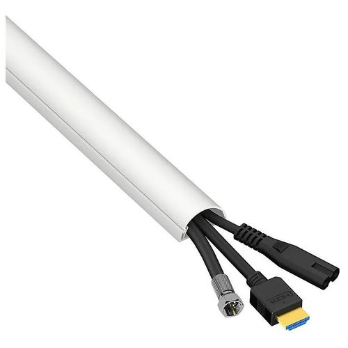 Goulotte décorative demi-ronde blanche auto-adhésive D-Line 30 x 15 mm, 1 m