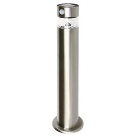 Potelet Solaire À Détection Led Intégrée Kiana 50lm 0.58w Ip44 Goodhome Chrome