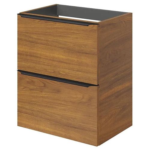 Meuble Sous Vasque Faible Profondeur À Suspendre Goodhome Imandra Décor Noyer L. 50 X H. 60 X P. 36 Cm