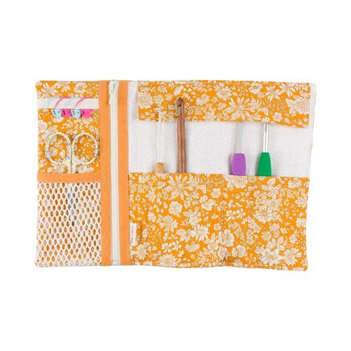 Kits Pochette Crochets ¿ Com¿1 Idée | Pochette De Rangement À Coudre | Tissu Liberty | Made In France | Niveau Intermédiaire Vendu Au Mètre