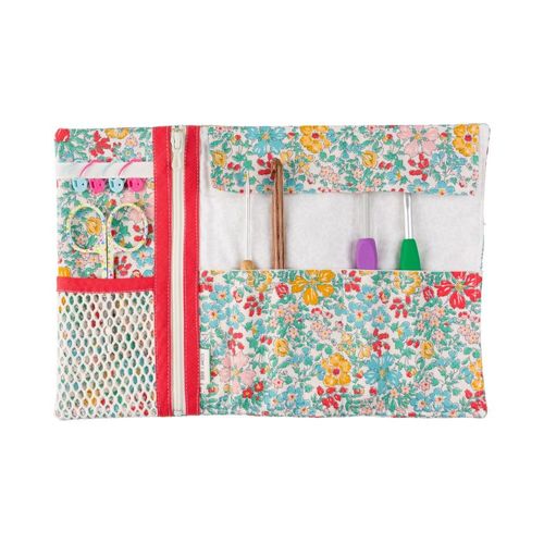 Kits Pochette Crochets ¿ Com¿1 Idée | Pochette De Rangement À Coudre | Tissu Liberty | Made In France | Niveau Intermédiaire Vendu Au Mètre