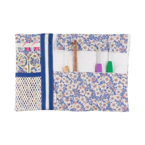 Kits Pochette Crochets ¿ Com¿1 Idée | Pochette De Rangement À Coudre | Tissu Liberty | Made In France | Niveau Intermédiaire Vendu Au Mètre