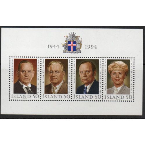 Islande Timbre Anniversaire De La République 1944-1994