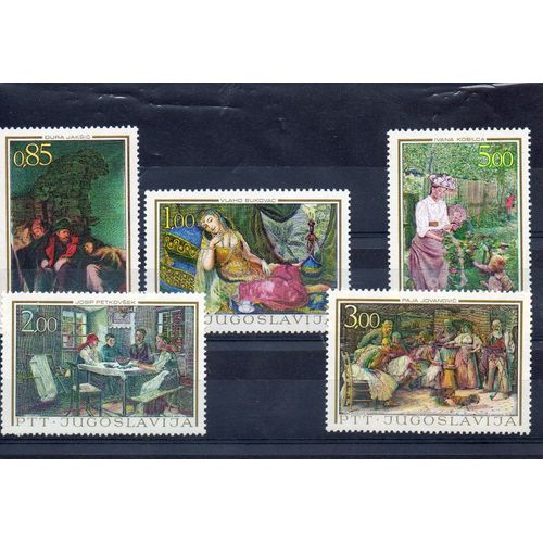 Yougoslavie Timbres Tableaux D'Artistes Locaux