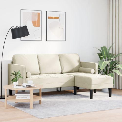 Canapés Vidaxl Crème Tissu En Polyester Avec Cadre En Bois Standard