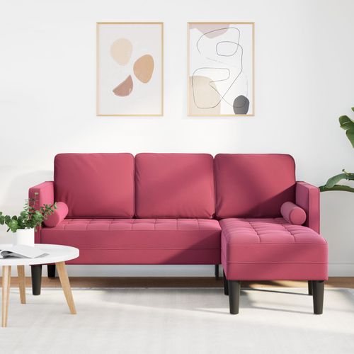 Vidaxl Rouge Vin Polyester, Bois Standard Canapé Méridienne Rouge Vin