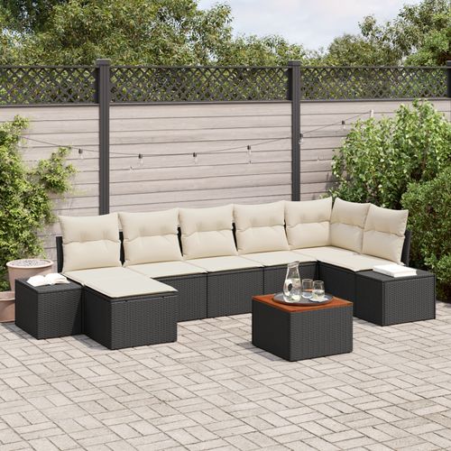 Vidaxl Set De Canapés De Jardin Ensemble De 8 Noir Et Crème