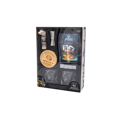 Whisky On The Rocks - Avec 2 Verres À Whisky, 2 Dessous De Verre En Bois Gravé, 4 Pierres En Granit, 1 Pochon De Protection, 1 Doseur En Inox Gravé Et 1 Livre De 20 Recettes