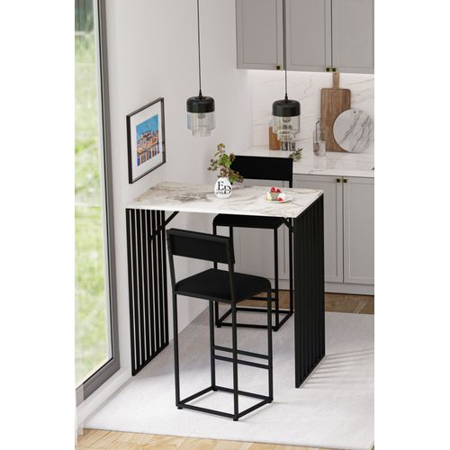 Lot De 2 Tabourets De Bar Design - Metal Noir Et Assise Confort