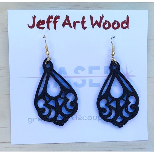 Boucles D'Oreilles Bois Peint Modèle 95