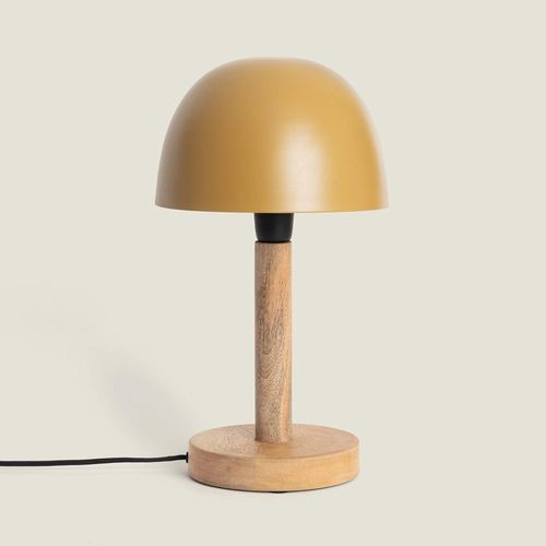 Lampe À Poser Métal Et Bois Mallavi Jaune