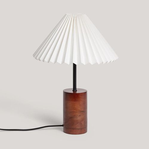 Lampe À Poser Bois Leonessa Blanc Cassé