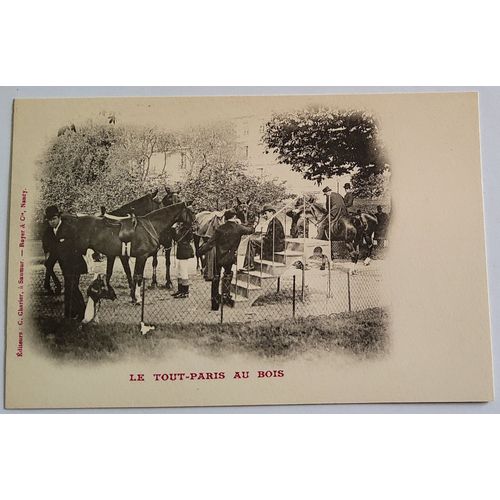 Carte Postale Ancienne, France, Paris 75, Le Tout Paris Au Bois, Cavaliers Et Chevaux Dans Un Square