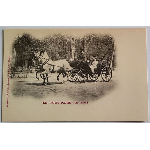 Carte Postale Ancienne, France, Paris 75, Le Tout Paris Au Bois, En Promenade, Voiture À Cheval