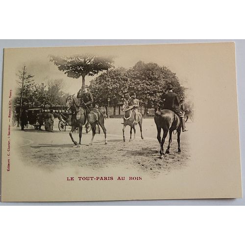 Carte Postale Ancienne, France, Paris 75, Le Tout Paris Au Bois, En Promenade À Cheval