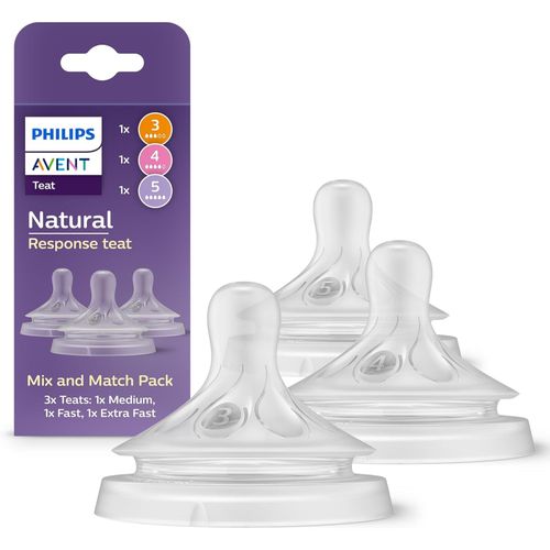Lot De 3 Tétines Natural Response - Débit 3, 4 Et 5 Scy960/03 - Philips Avent